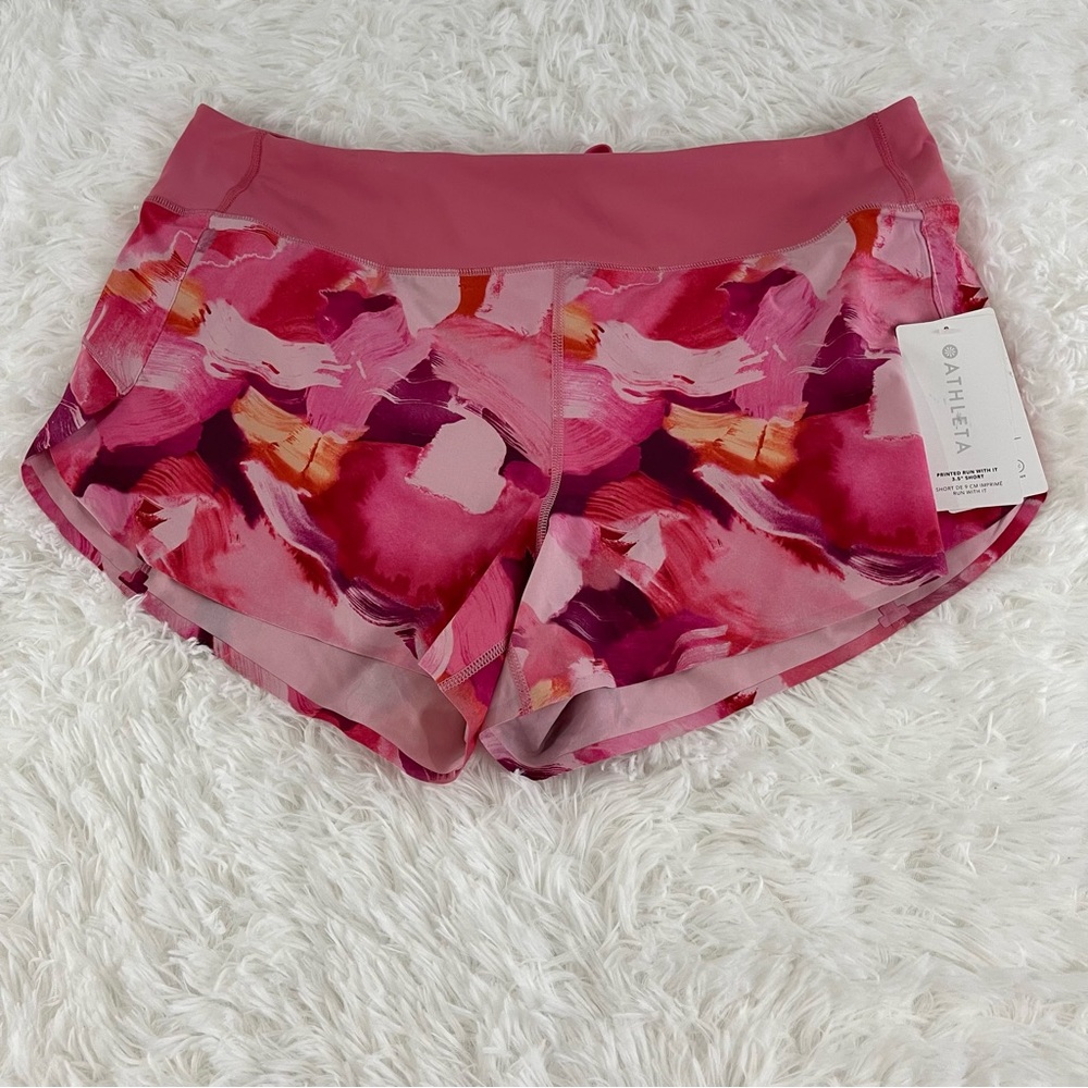 ATHLETA Shorts Women’s XL Run With It 3.5 Pink Floral